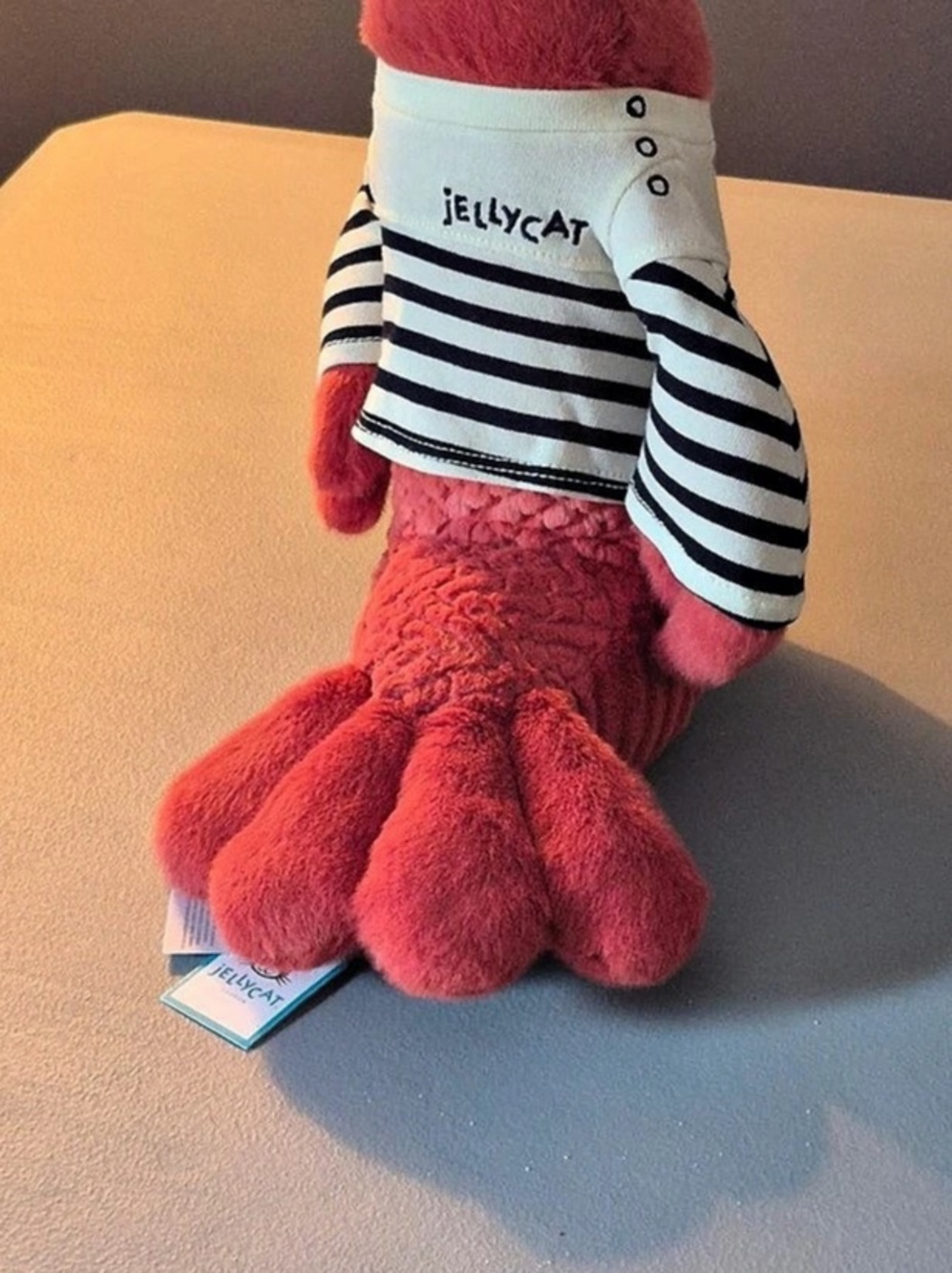 Jellycat Larry Lobster Sailor Outfit Red Striped Stuffed Animal NWT